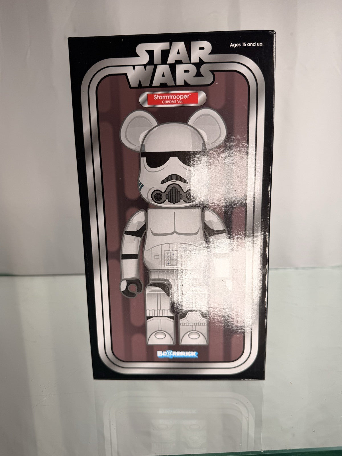 BE@RBRICK Star Wars Stormtrooper Chrome Ver 400% Medicom Toy Bearbrick New