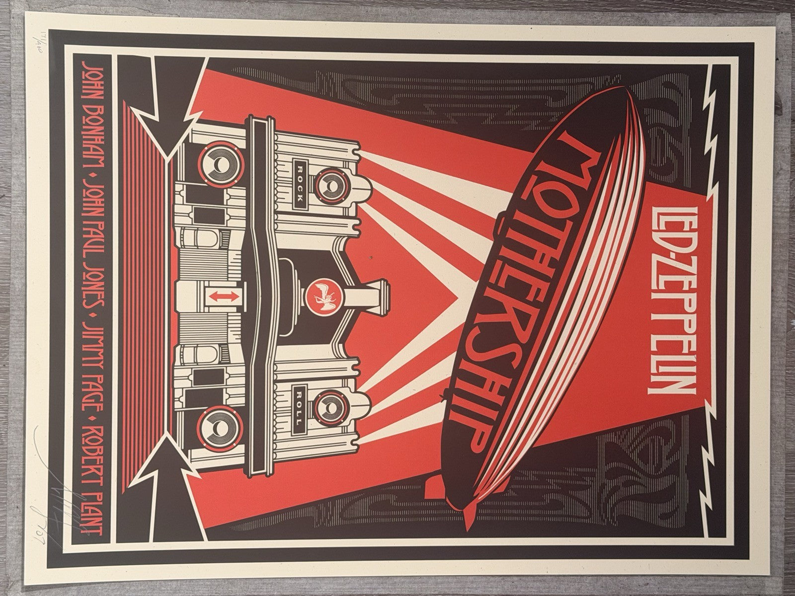Shepard Fairey Led Zeppelin Mothership Signed Numbered Print 2007 Obey 171/450