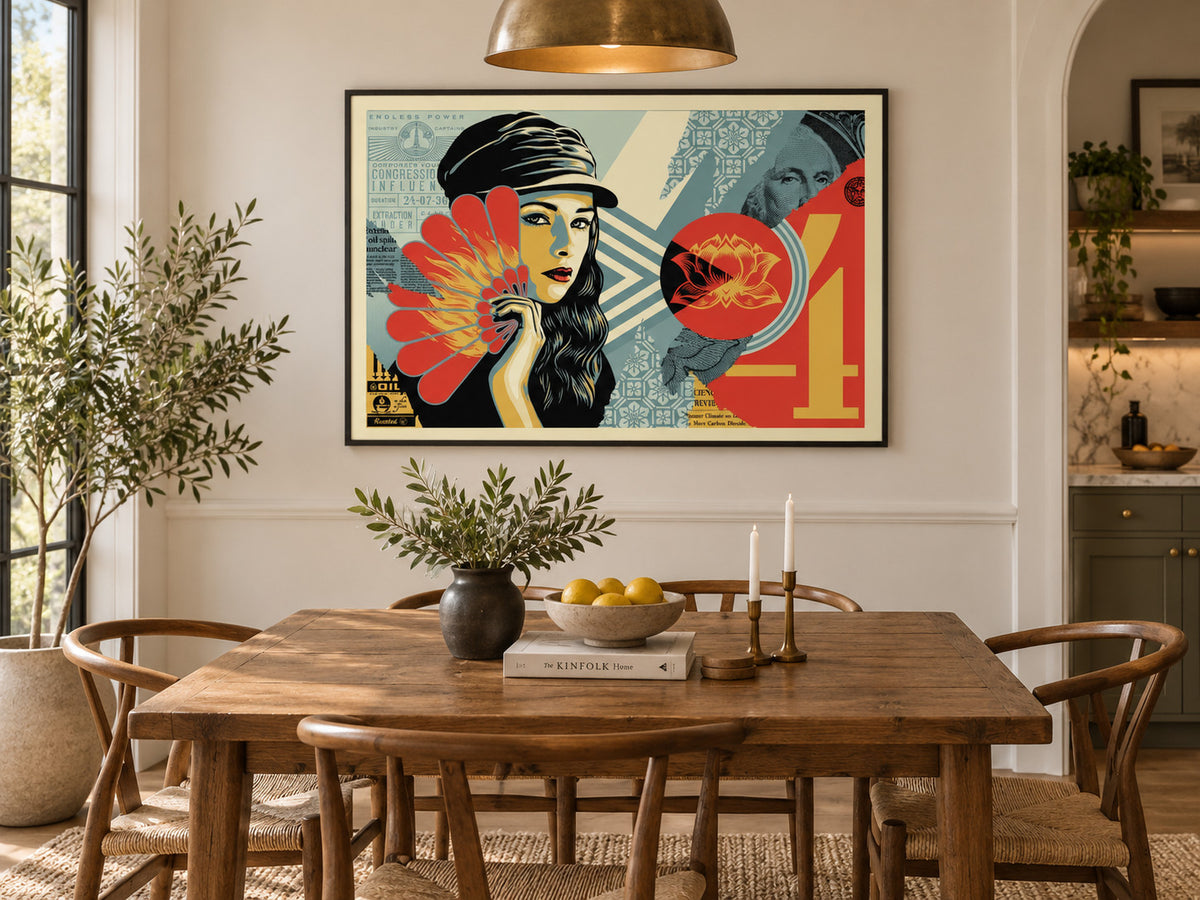 Shepard Fairey Fan The Flames 2019 Signed Numbered 302/550 24x36 OBEY Print — listing photograph 5