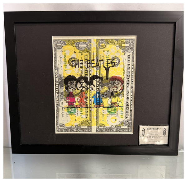 DEATH NYC The Beatles Dollar Art Signed Ltd Ed Framed Print Display