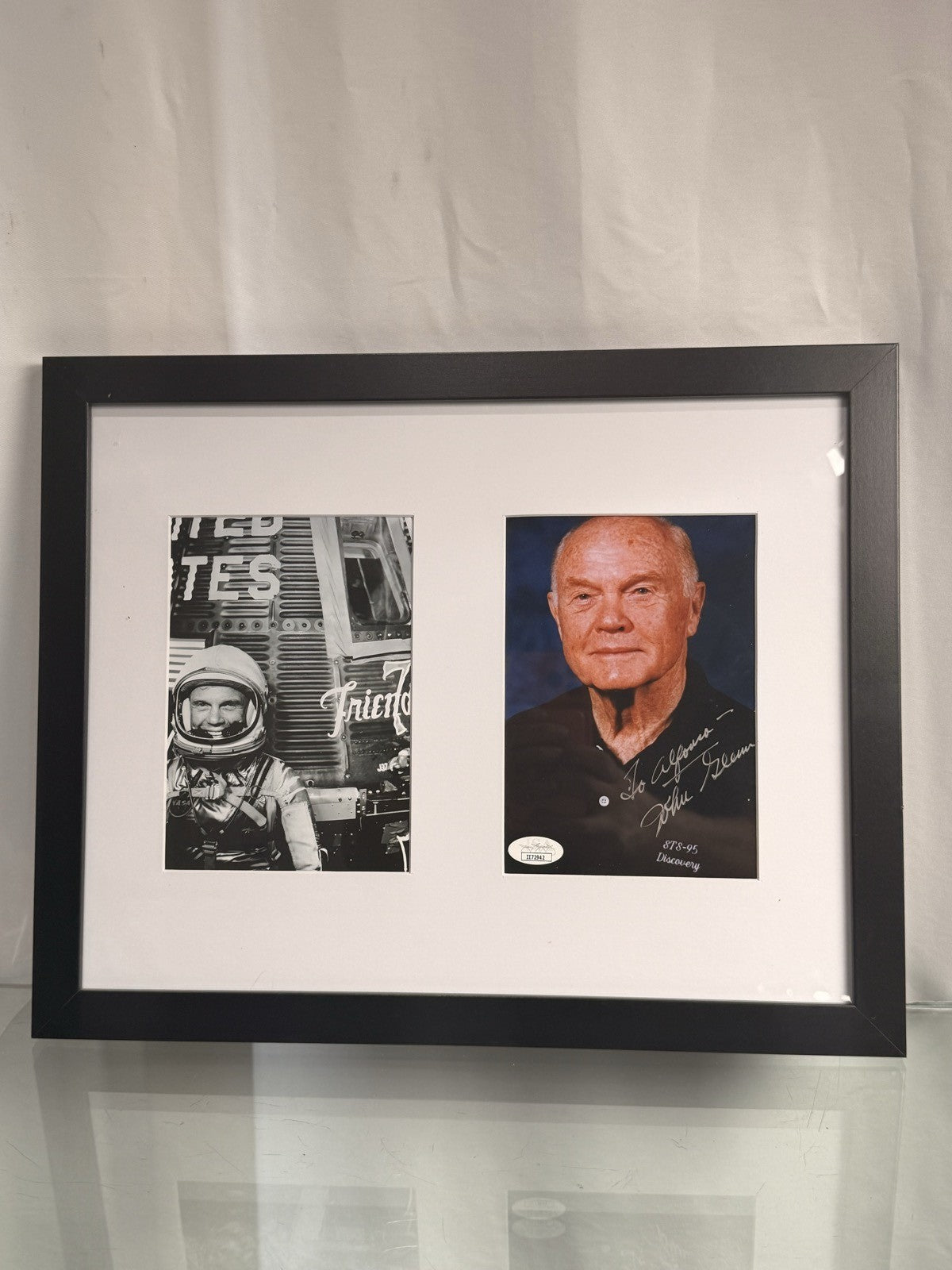 John Glenn Signed Autographed Photo JSA Friendship 7 STS-95 Discovery Framed