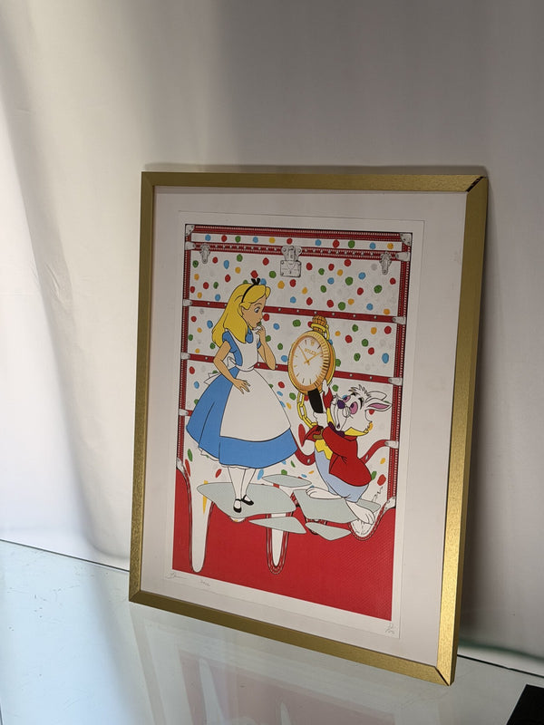 Death NYC Alice White Rabbit Watch Framed Pop Art Print Signed 32/100
