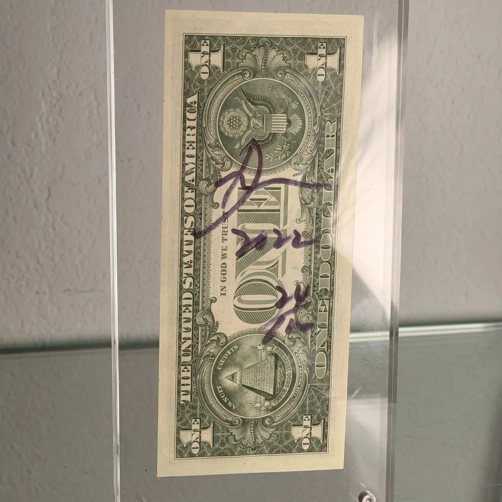 Charlie Brown Limited Edition Art on $1 Bill | Signed, Framed Print of 100