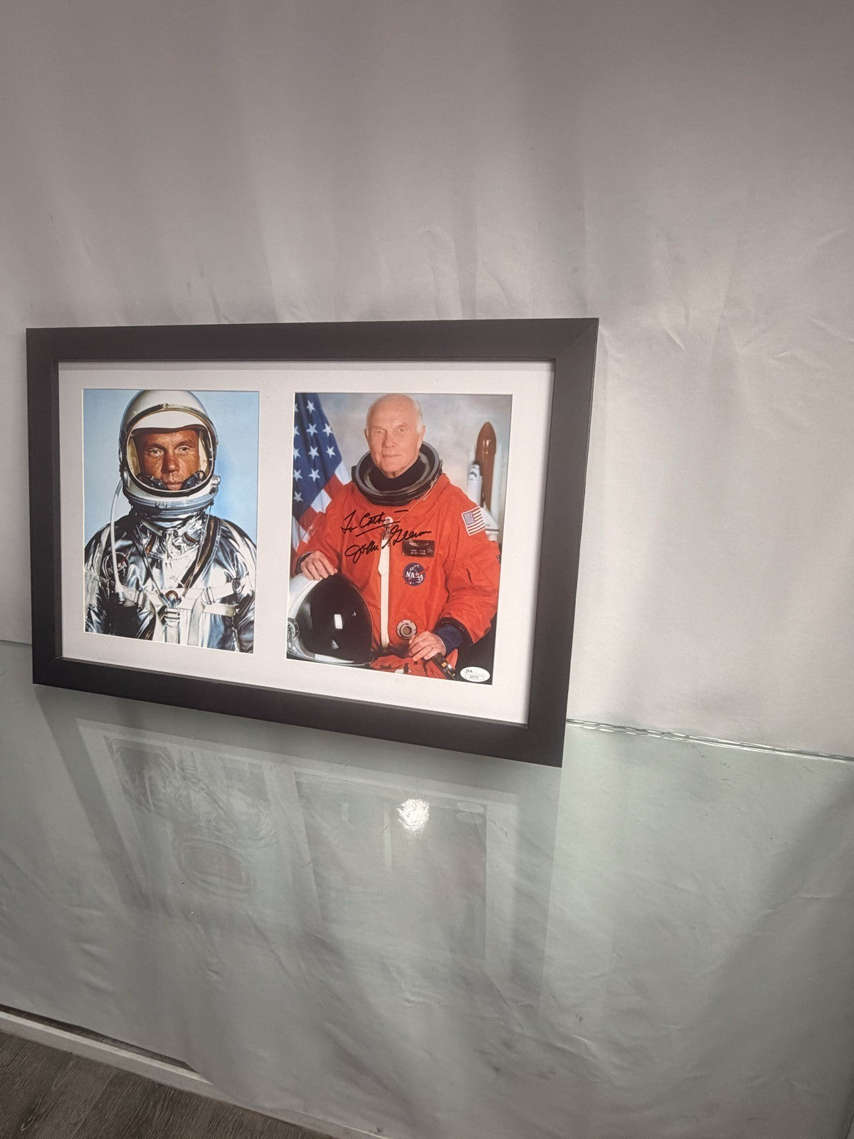 John Glenn Signed Autographed Photo Display JSA NASA Mercury Astronaut Framed