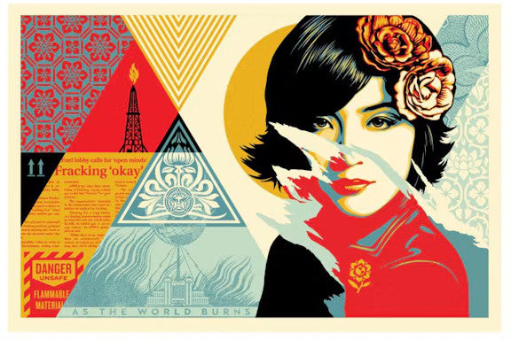 Shepard Fairey Open Minds 2022 Signed Numbered 253/675 24x36 OBEY Screenprint — listing photograph 1