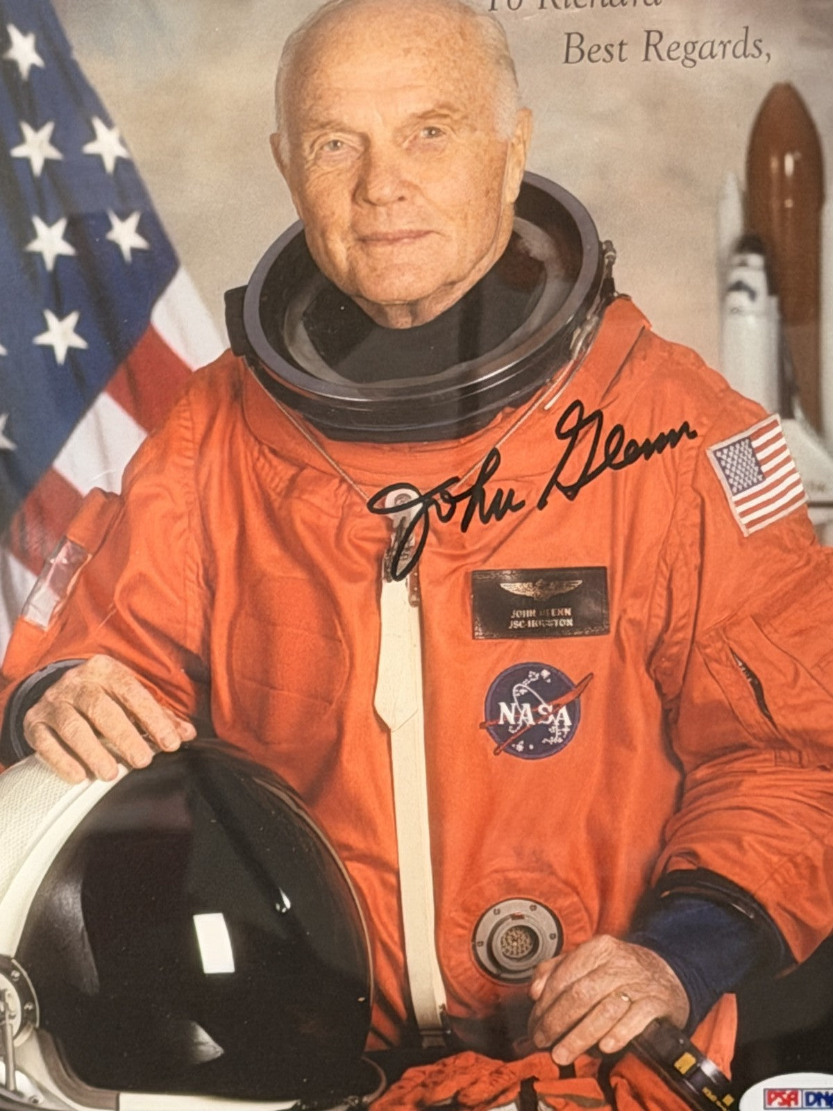 John Glenn Signed NASA Astronaut Photo Framed PSA/DNA Z11686 Autograph