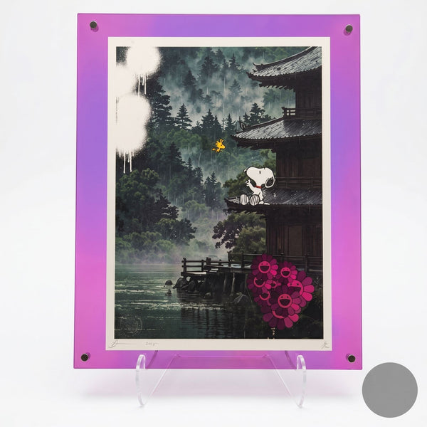 Death NYC Snoopy &amp; Woodstock Limited Ed Print in Hot Pink Acrylic Frame