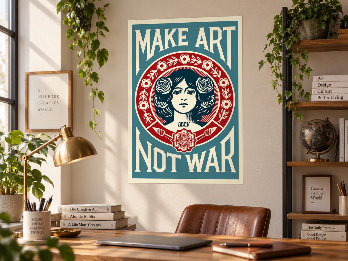 Shepard Fairey Make Art Not War 24x36 Signed OBEY Giant Offset Lithograph — listing photograph 4