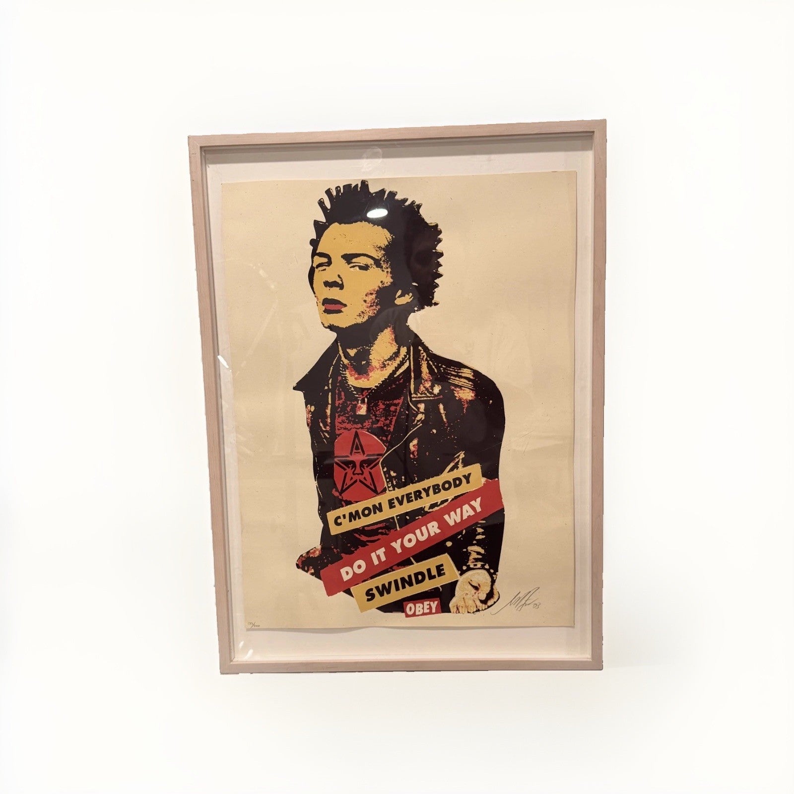 Shepard Fairey Sid Vicious Your Way 3 Signed 177/200 2003 Screenprint Framed
