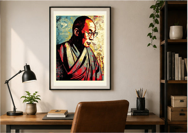 Shepard Fairey Dalai Lama Compassion 2022 Signed Screen Print 18x24 Ed 500