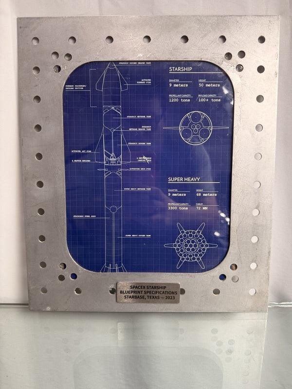 SpaceX Starship Super Heavy Blueprint Metal Display Panel Spacecraft Frame