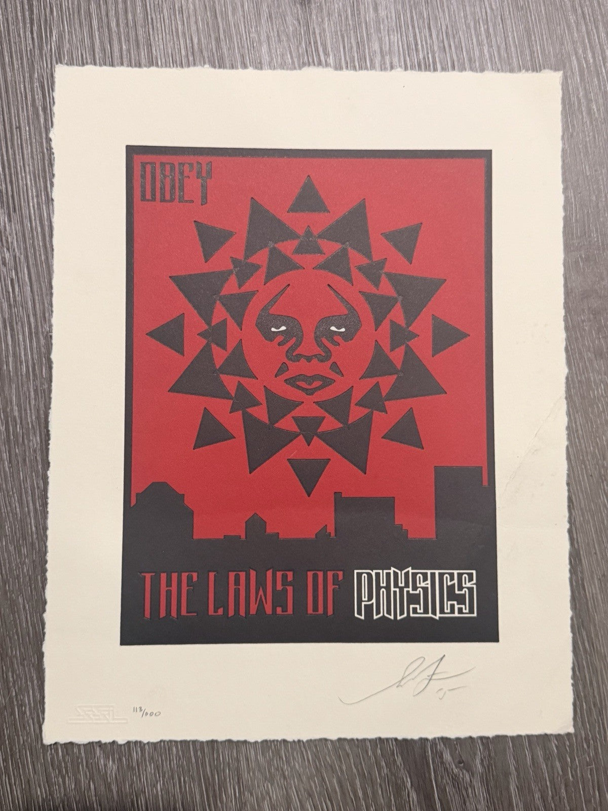 Shepard Fairey Obey Laws of Physics Letterpress 2015 Signed Numbered (200)