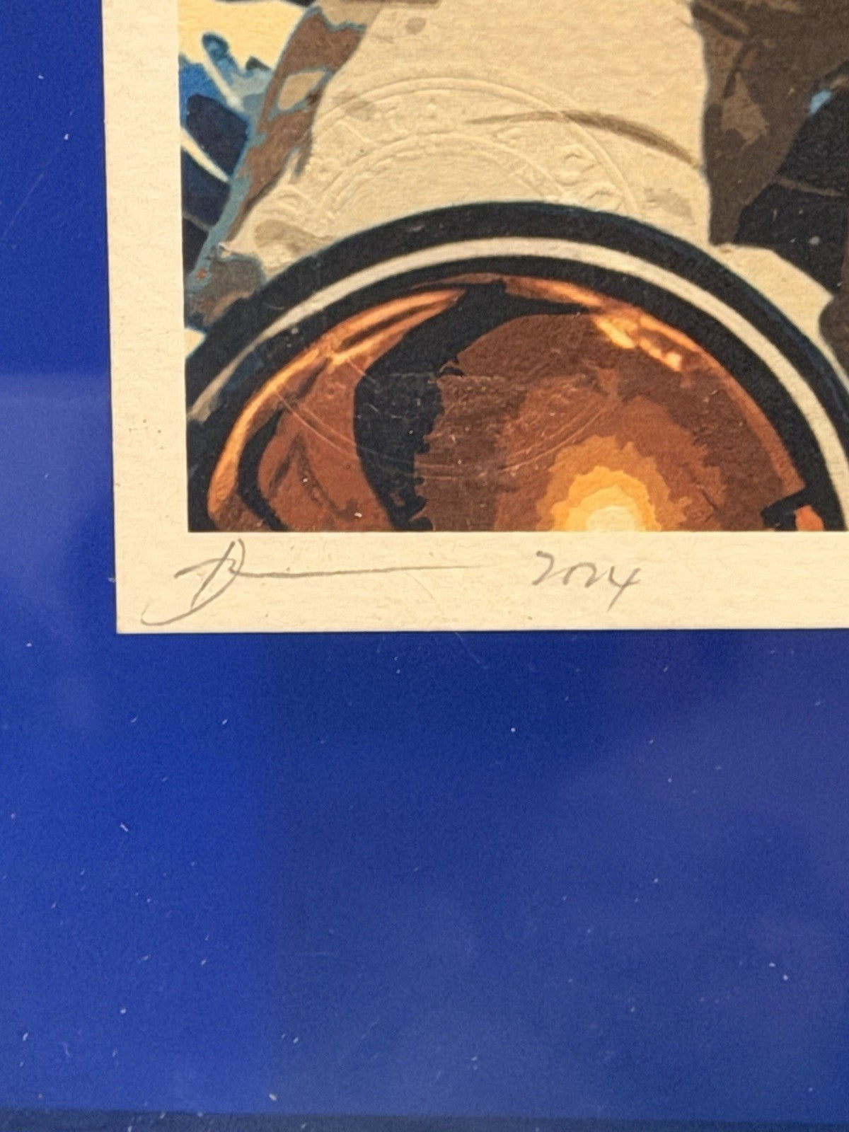 DEATH NYC JFK Astronaut NASA Pop Art Print Signed 1/250 Blue Acrylic Frame 16x12