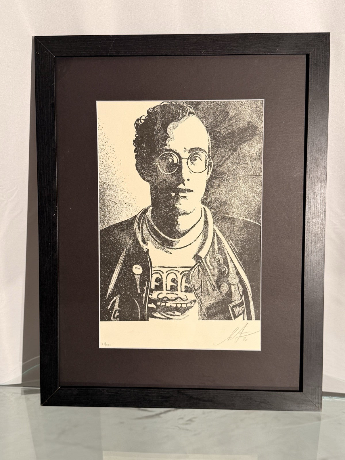 Shepard Fairey Keith Haring Signed Numbered FRAMED Print 2020 Obey Giant 23/450