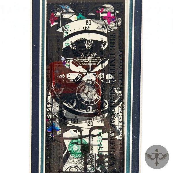 Death NYC Limited Edition BE@RBRICK × Rolex Pop Art Print on $1 Bill with COA