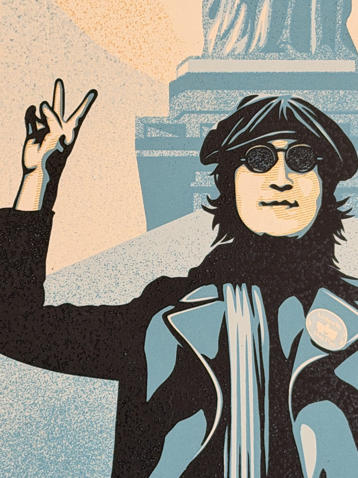 Shepard Fairey Lennon Peace and Liberty Blue Signed Numbered 240/300 Framed OBEY