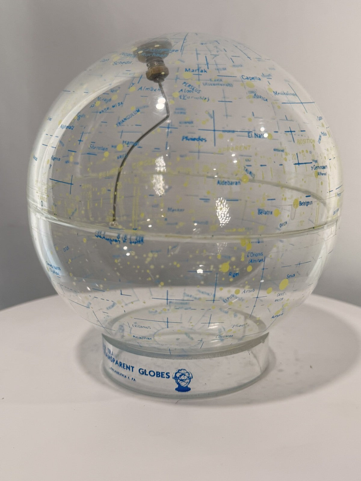 Vintage Farquhar Transparent Celestial Globe Constellation Map Clear Stand