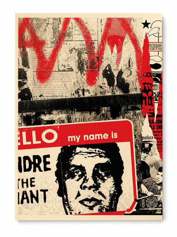 Shepard Fairey Hello My Name Is 2019 Signed Obey Andre Giant 18x24 Screen Print