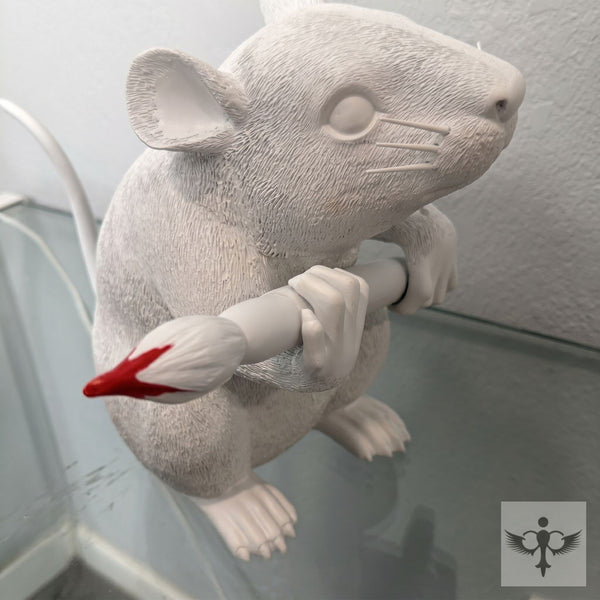 Brandalism Rat Sculpture with Paintbrush – Medicom Toy Banksy-Inspired 8-9"