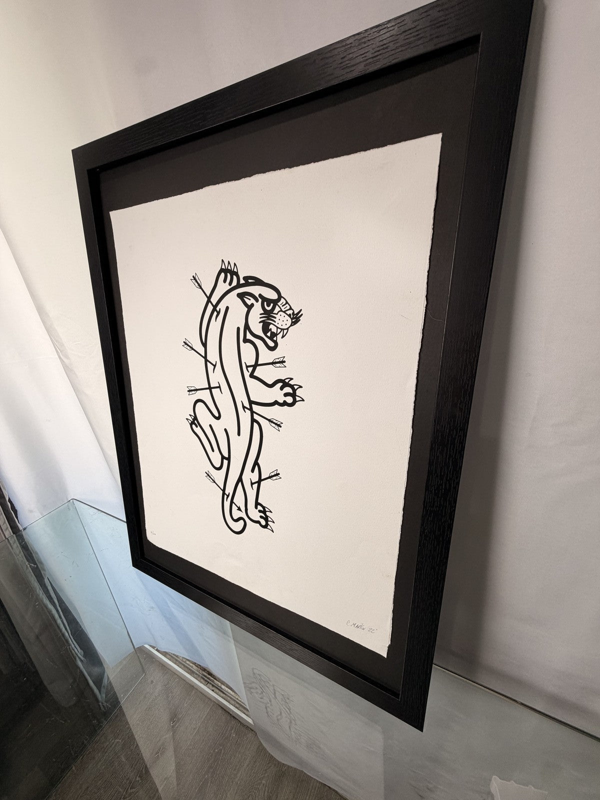 Christopher Martin Panther & Arrows Signed Numbered Screen Print 14/100