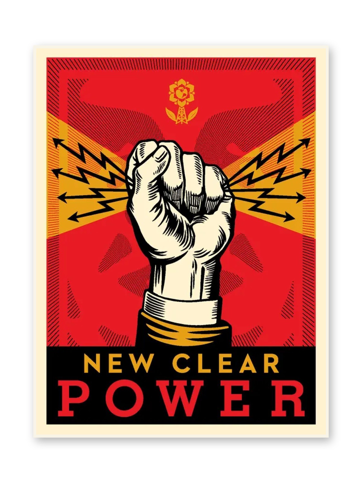 Shepard Fairey New Clear Power 2022 Signed Screen Print 18x24 Ed 350 OBEY