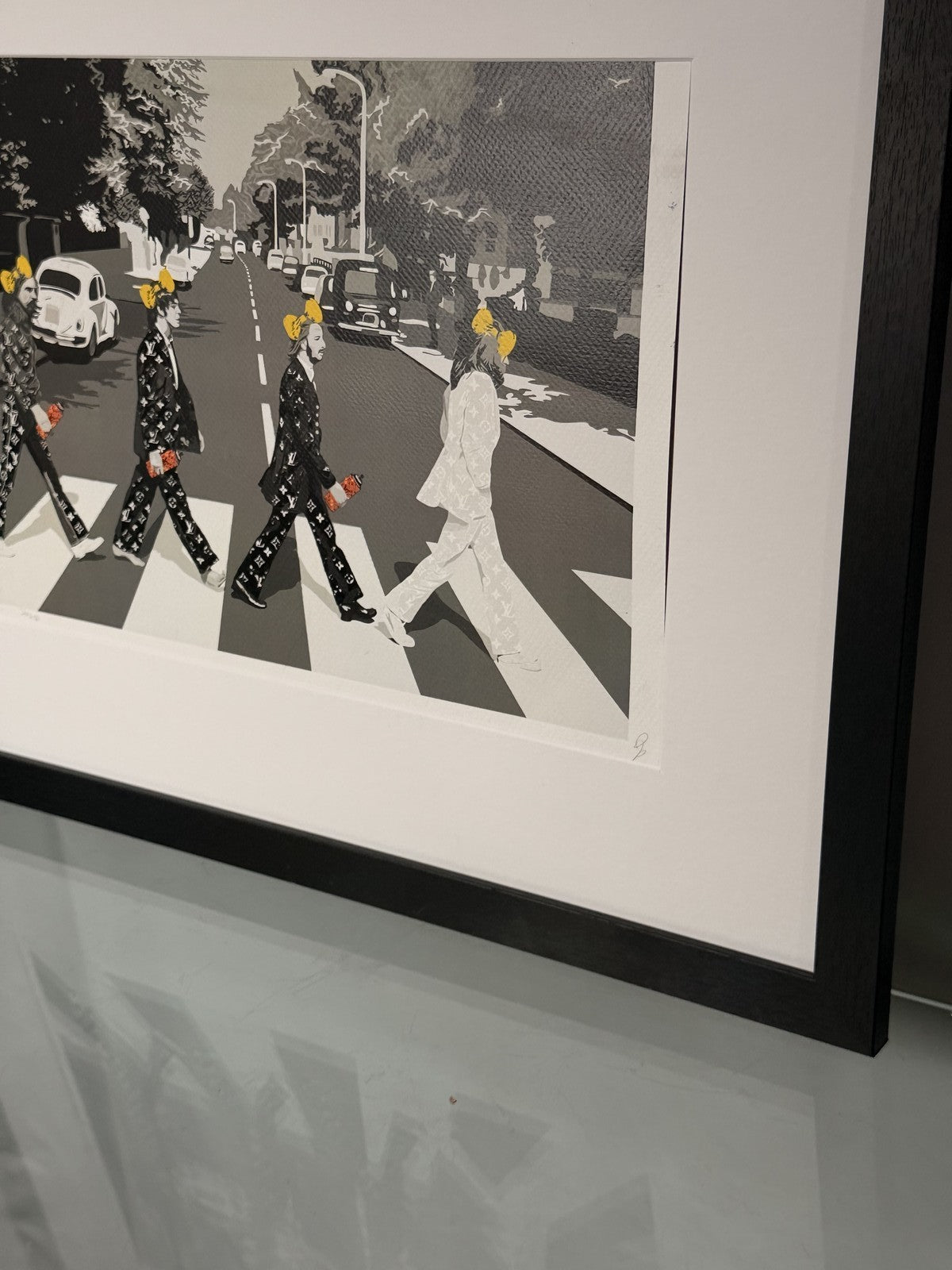 Death NYC Beatles Abbey Road LV AP Signed Pop Art Print Framed 18x24