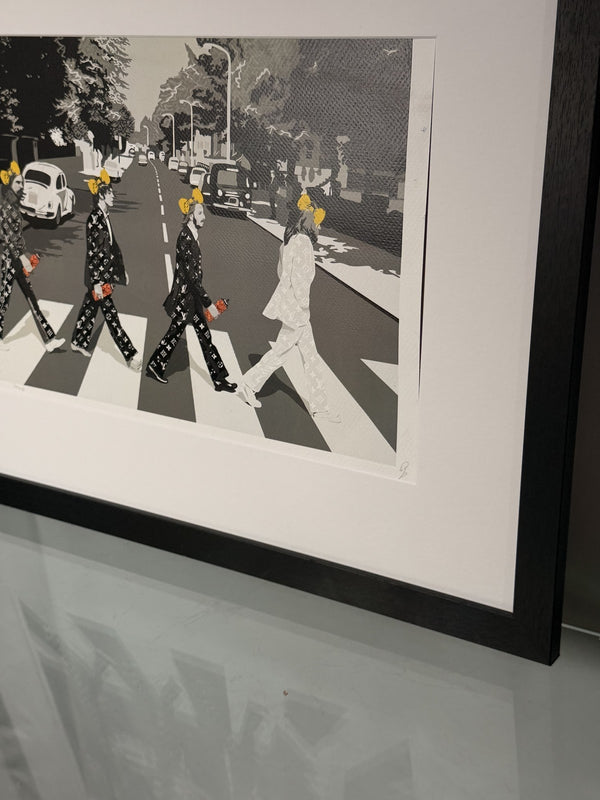 Death NYC Beatles Abbey Road LV AP Signed Pop Art Print Framed 18x24