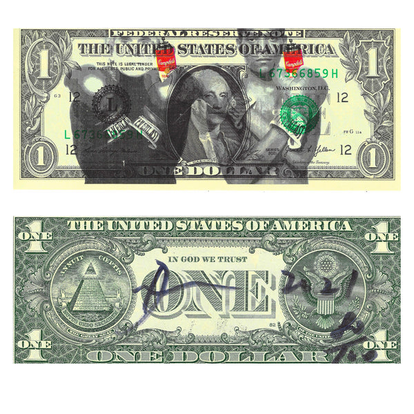 Death NYC Andy Warhol Basquiat Dollar Bill Art Signed Numbered COA Pop Art