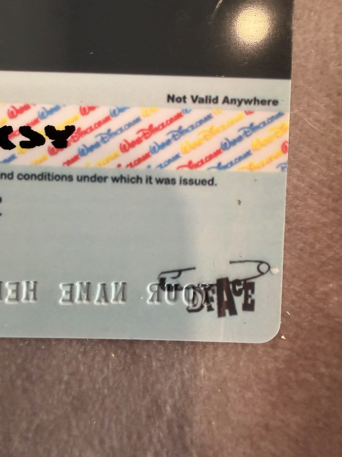 D*Face x Banksy "American Depress" Faux Credit Card Art, Dismaland 2015, Framed