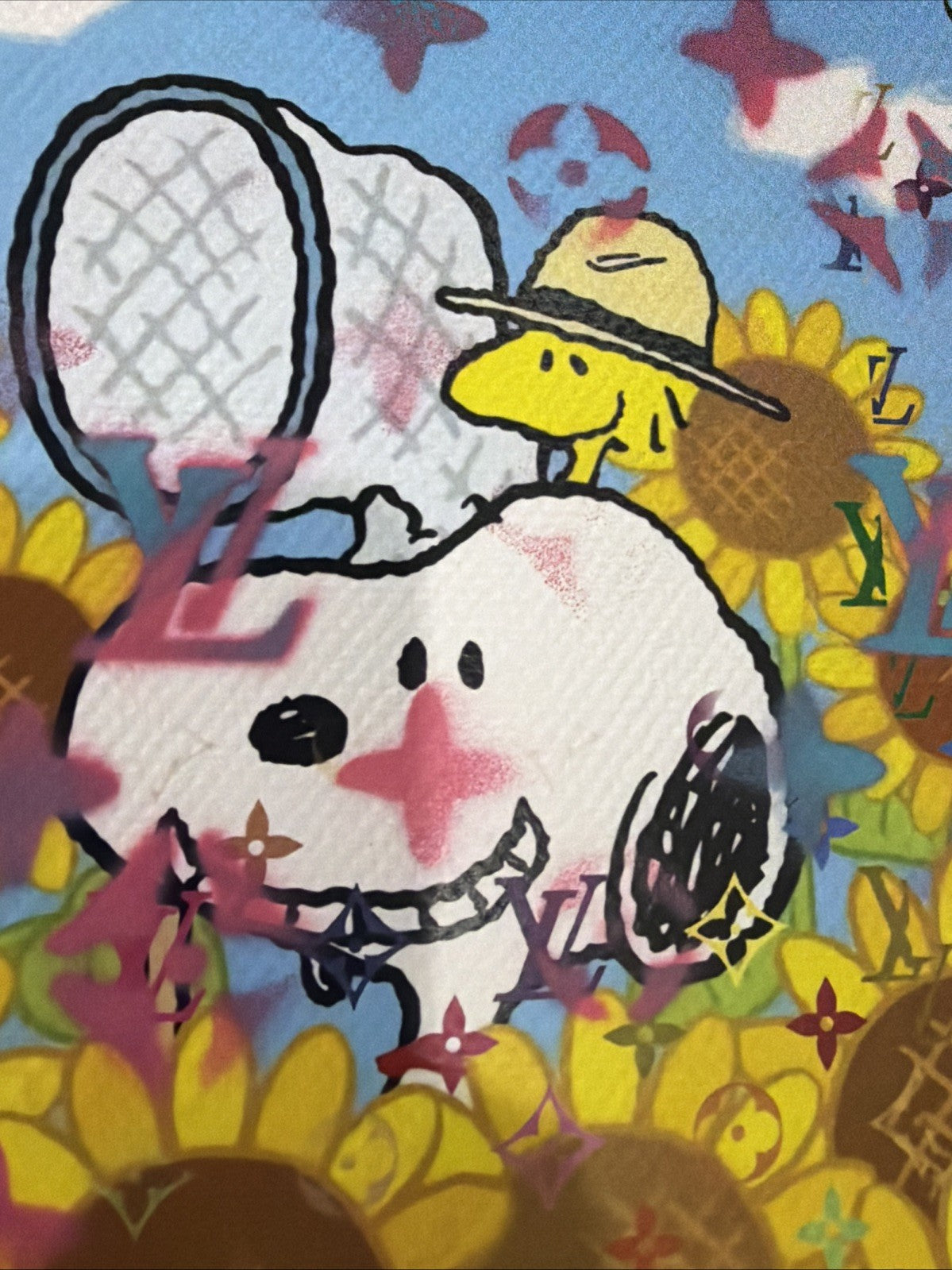 DEATH NYC Snoopy Woodstock Night & Day Diptych 1/1 Hand Sprayed Originals