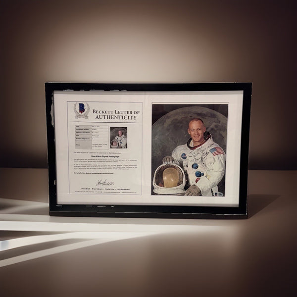 Buzz Aldrin Signed Inscribed Astronaut Photo Framed Beckett LOA A42843