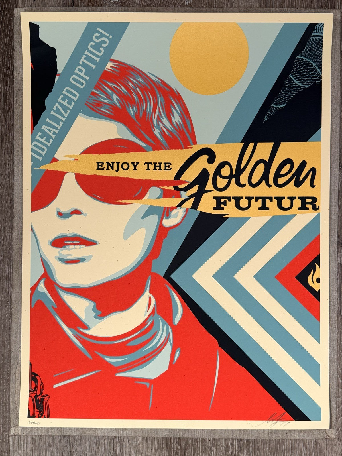 Shepard Fairey Golden Future Signed Numbered Screen Print 2017 Obey 359/450