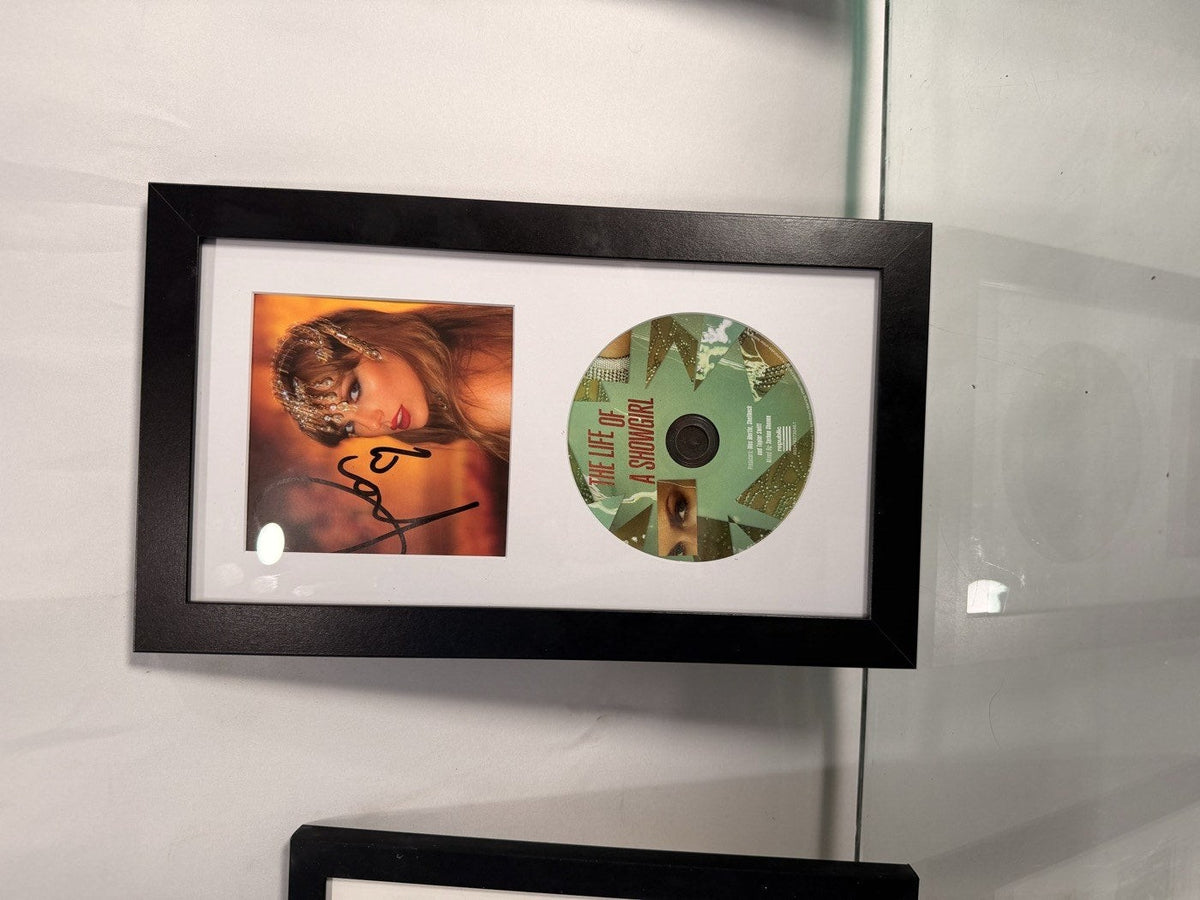 Taylor Swift Signed CD 'The Life of a Showgirl' Framed Display with Photo