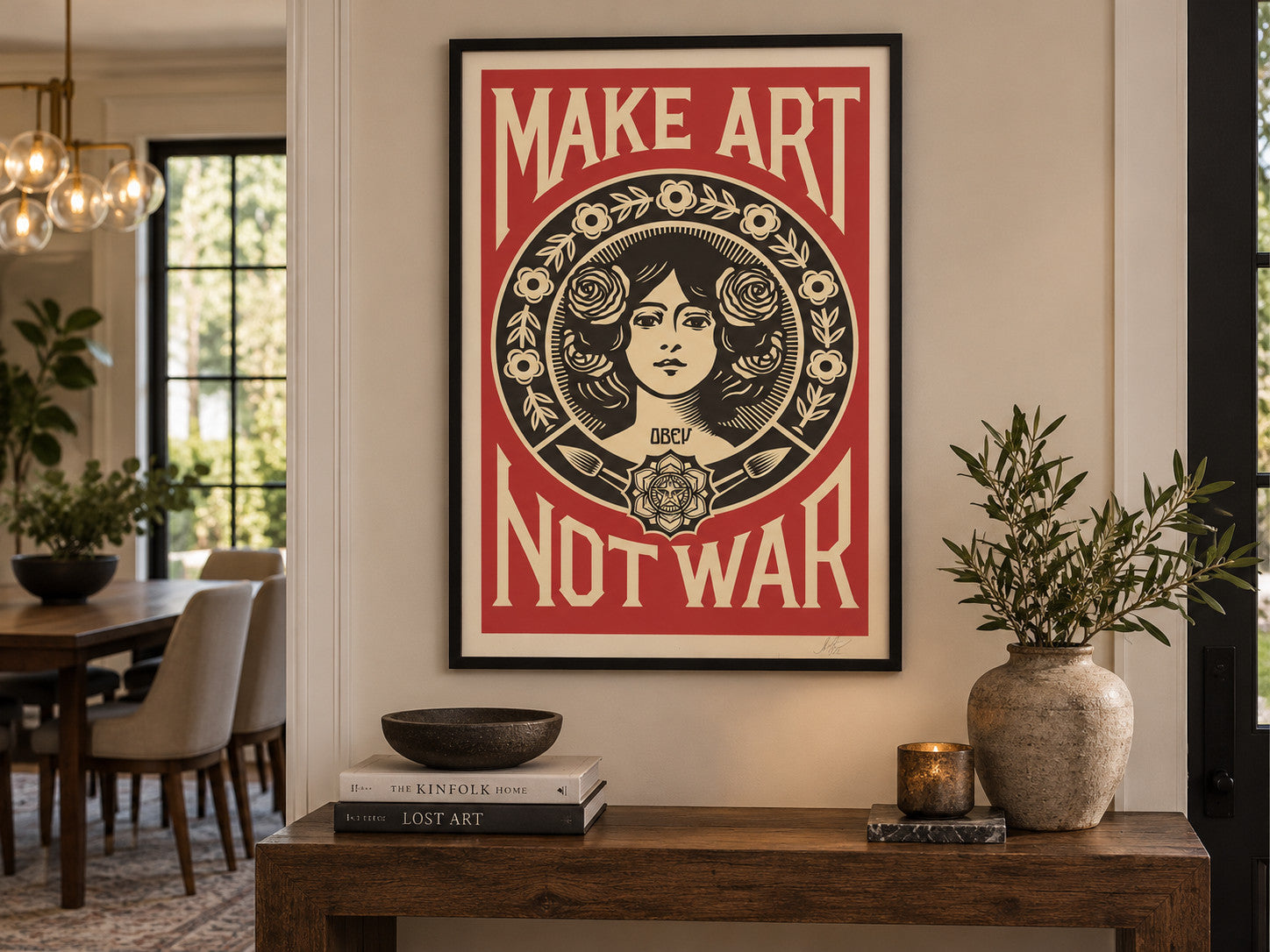 Shepard Fairey Make Art Not War 24x36 Signed OBEY Giant Offset Lithograph — listing photograph 2