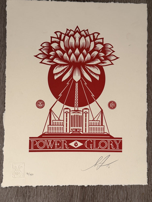 Shepard Fairey Power & Glory Signed Numbered Letterpress OBEY 2016 /450 18x24