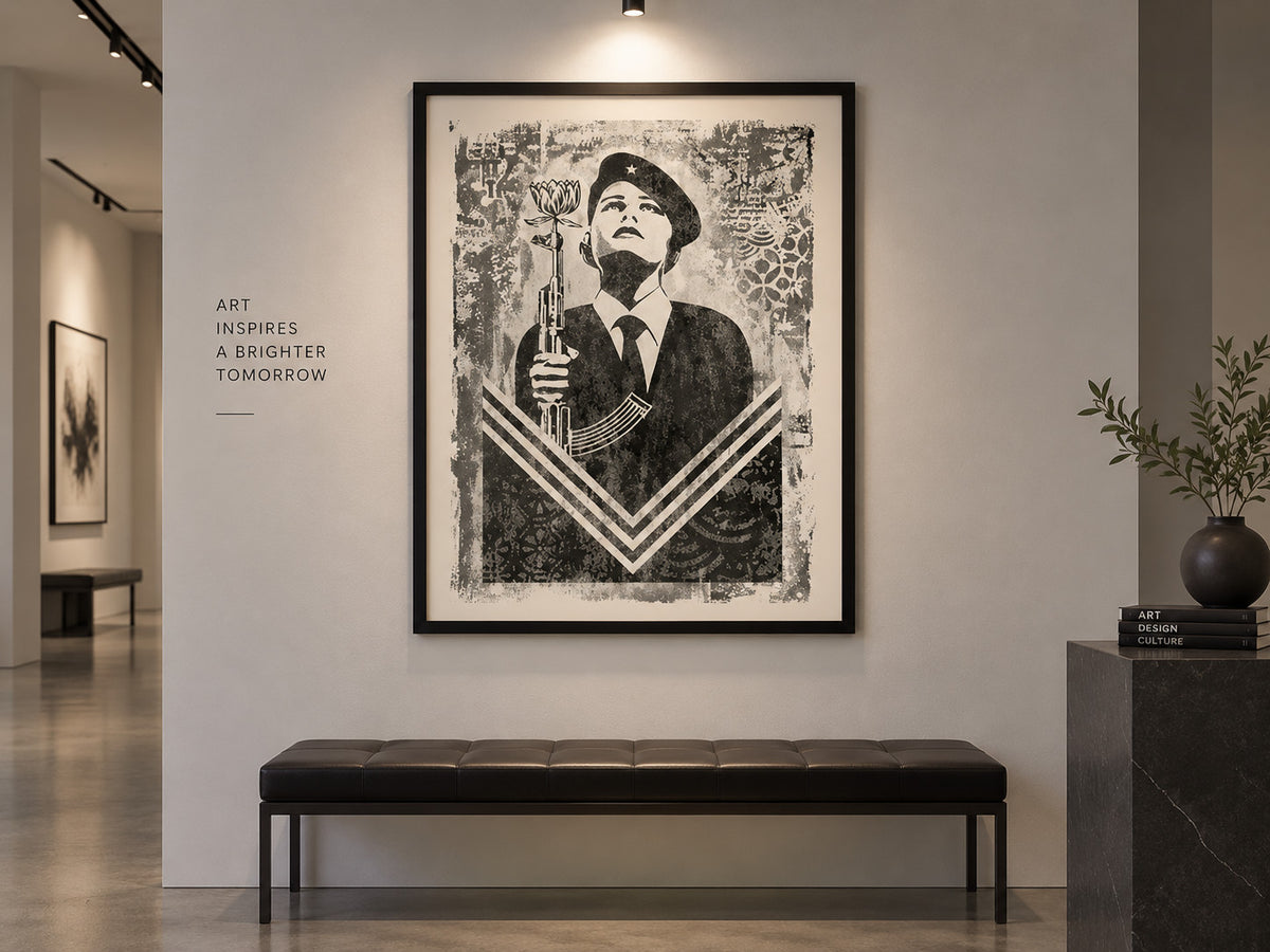 Shepard Fairey Peace Guard 2 2017 Signed 140/400 DAMAGED Stencil OBEY 18x24 — listing photograph 4