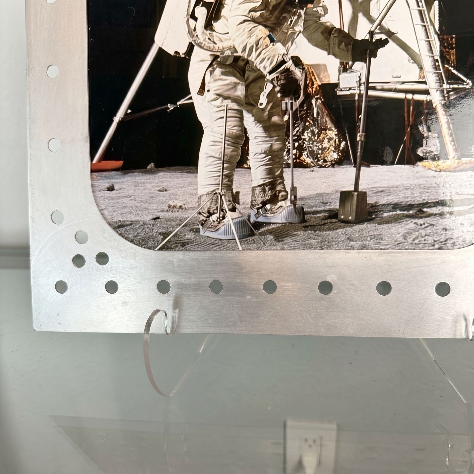Apollo 11 Moon Landing 16x20 Photo in Distressed Frame - OOAK NASA Artwork
