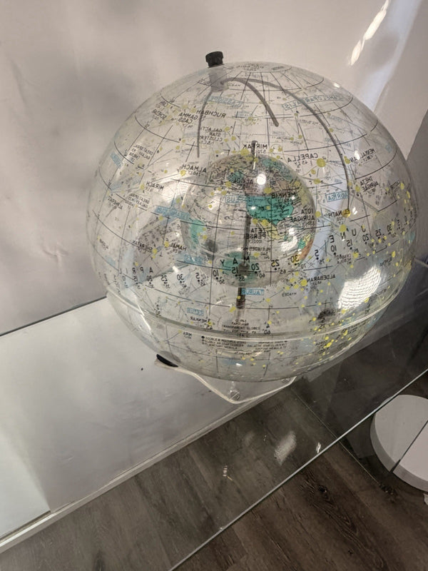 1963 Farquhar Earth in Space Transparent Celestial Globe 16" Compass VTG