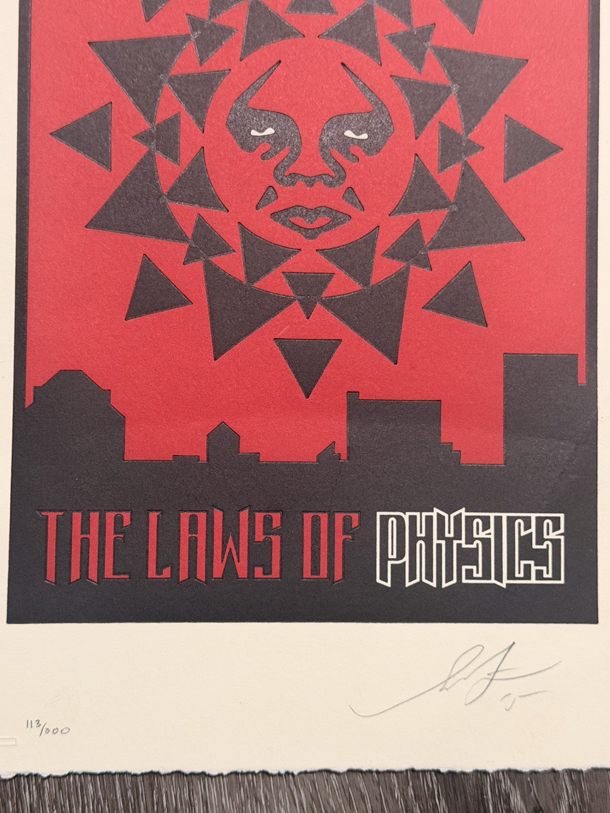 Shepard Fairey Obey Laws of Physics Letterpress 2015 Signed Numbered (200)