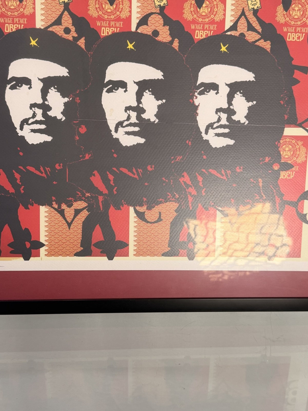 Framed Che Guevara "Wage Peace OBEY" Graphic Print, Marked 6/20