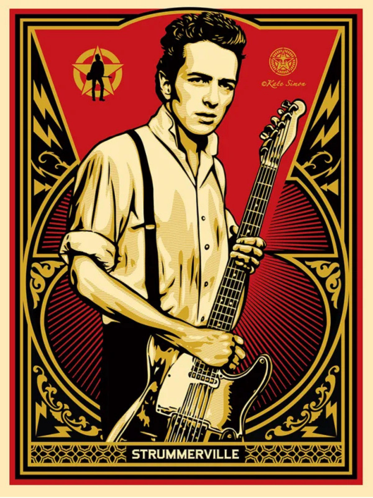Shepard Fairey Strummerville Joe Strummer Signed Numbered Screen Print 2014