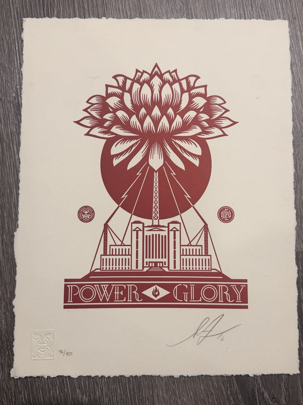 Shepard Fairey Obey Power & Glory Letterpress 2016 Signed 96/450 Print Red