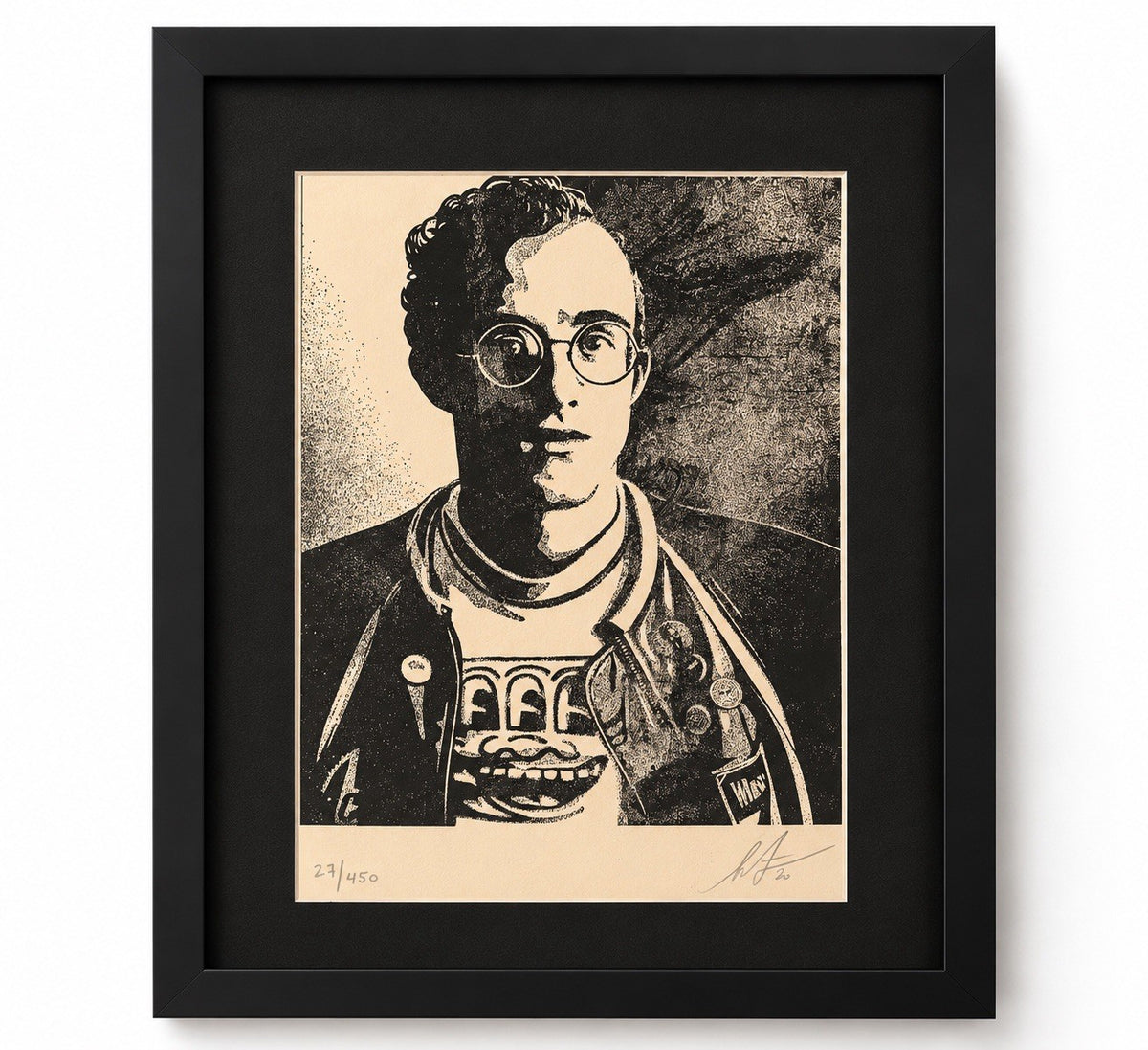 Shepard Fairey “Art Is For Everybody” Keith Haring 2020 Letterpress 27/450 frame