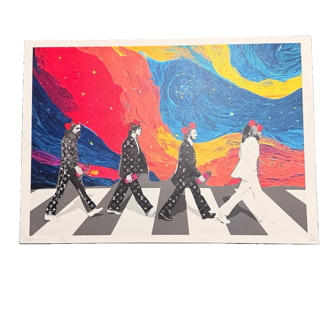 DEATH NYC Beatles Abbey Road Set 2 Prints Starry Night Video Game LV 1/100