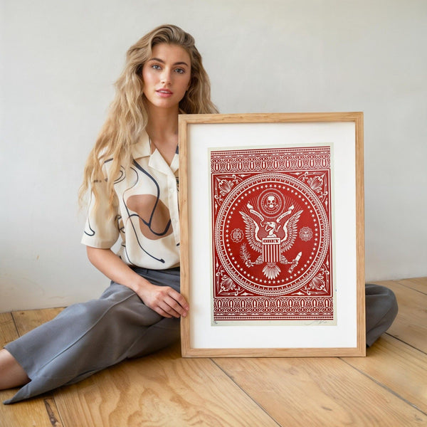 Shepard Fairey Presidential Seal Red Signed Screen Print 189/300 OBEY Art Print