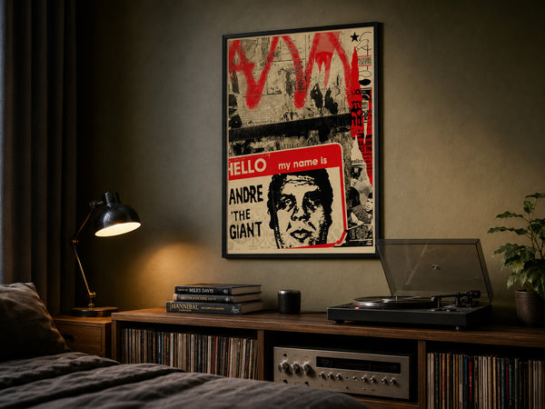 Shepard Fairey Hello My Name Is 2019 Signed Obey Andre Giant 18x24 Screen Print