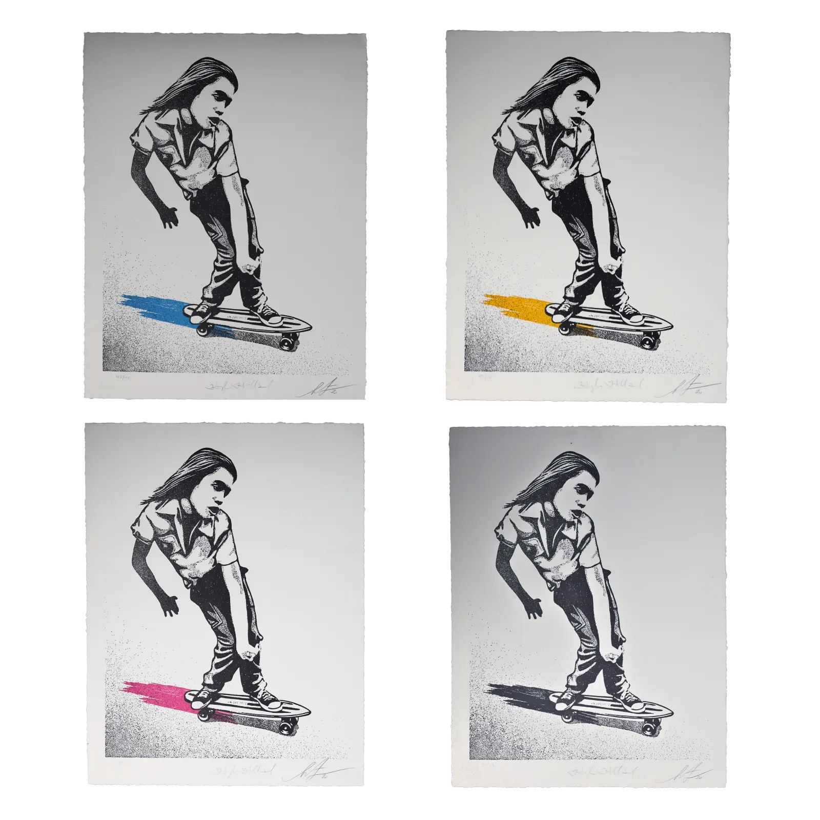 Shepard Fairey x Hugh Holland STYLES CHANGE STYLE ENDURES COMPLETE SET 4 Signed