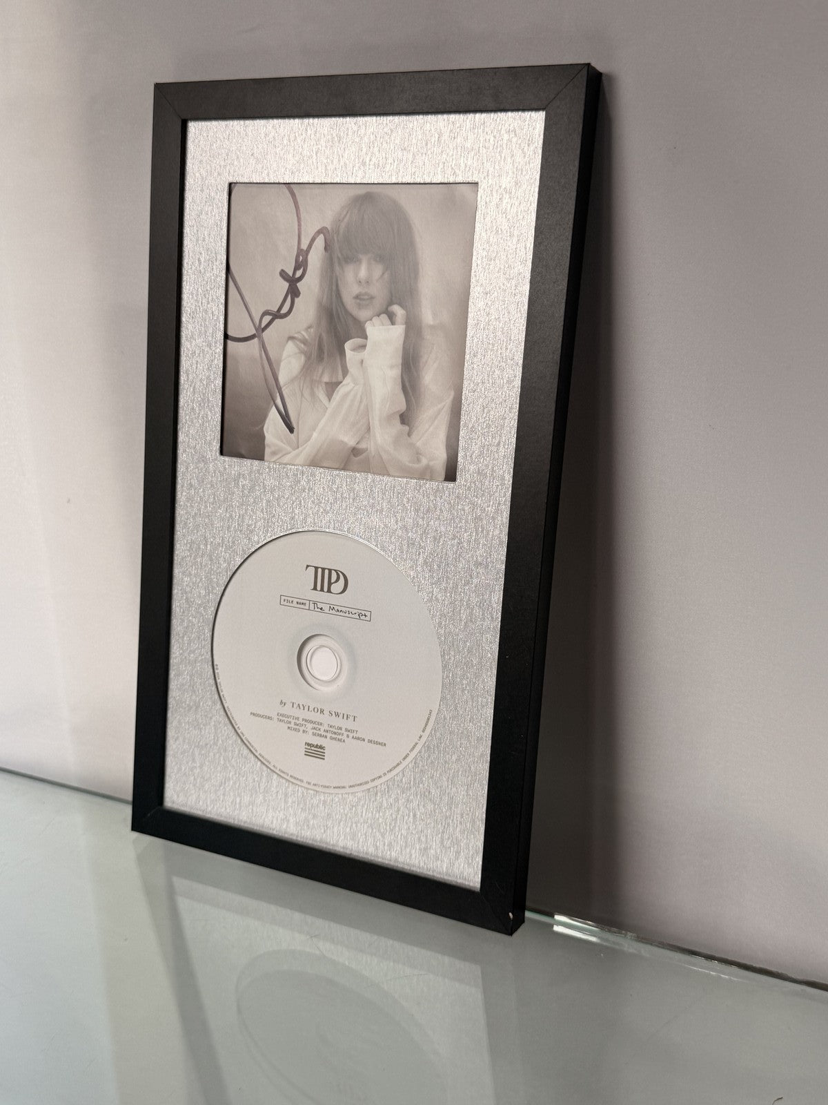 Taylor Swift Tortured Poets Department Signed CD Insert Framed Display