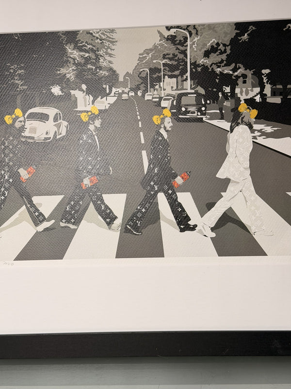 Death NYC Beatles Abbey Road LV AP Signed Pop Art Print Framed 18x24