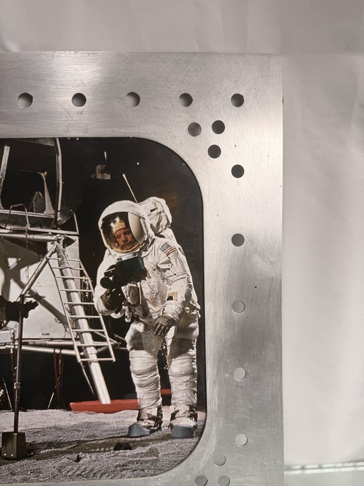 Apollo Astronaut Camera Moon NASA Color Photo Riveted Aluminum Spacecraft Frame